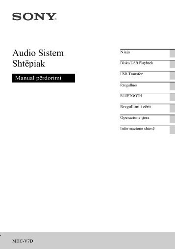 Sony MHC-V7D - MHC-V7D Consignes dâutilisation Albanais
