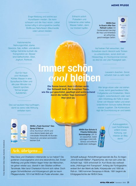 NIVEA FÜR MICH Magazin – Sommer 2016