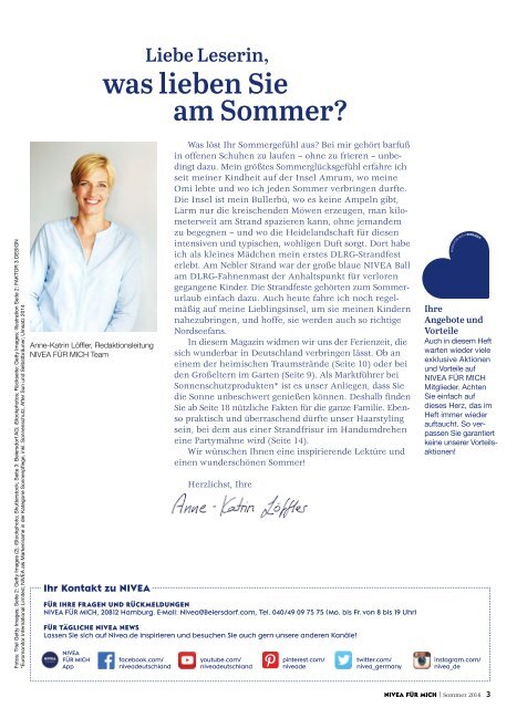 NIVEA FÜR MICH Magazin – Sommer 2016