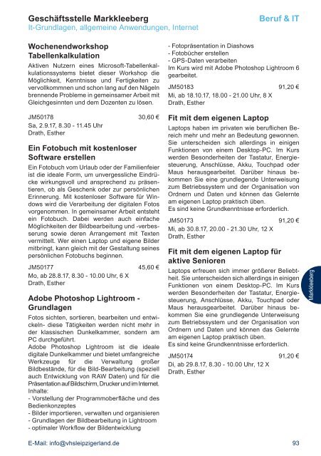 VHS-Leipziger Land - Programmheft-Herbst2017 