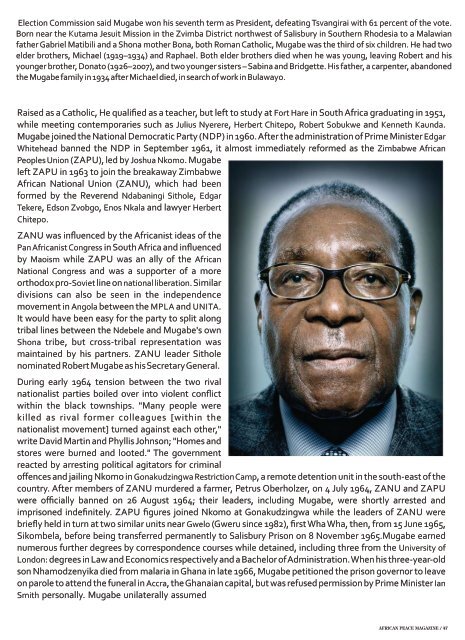 AFRICAN PEACE MAGAZINE MARCH ISSUE