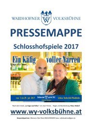 Schlosshofspiele 2017 Waidhofner Volksbühne Pressemappe