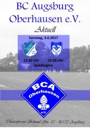 Heimspiel BCA vs. TSV Königsbrunn II und TSV Kriegshaber II