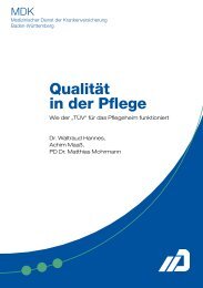 Qualität in der Pflege - MDK-Baden Württemberg