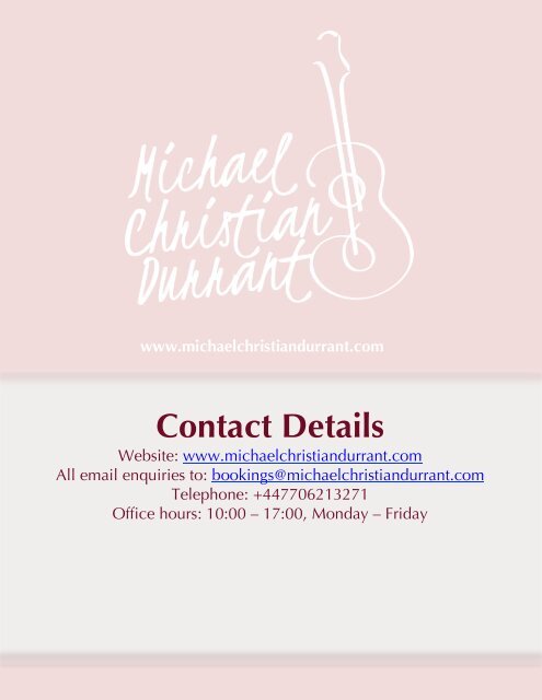 Michael Christian Durrant - Classical Guitarist