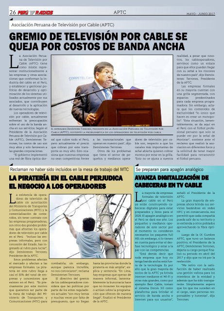 Revista PERU TV RADIOS Edicion MAY-JUN