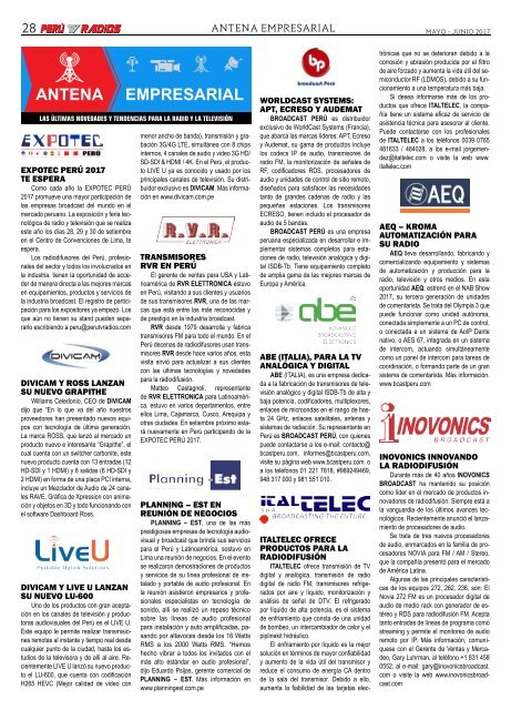 Revista PERU TV RADIOS Edicion MAY-JUN