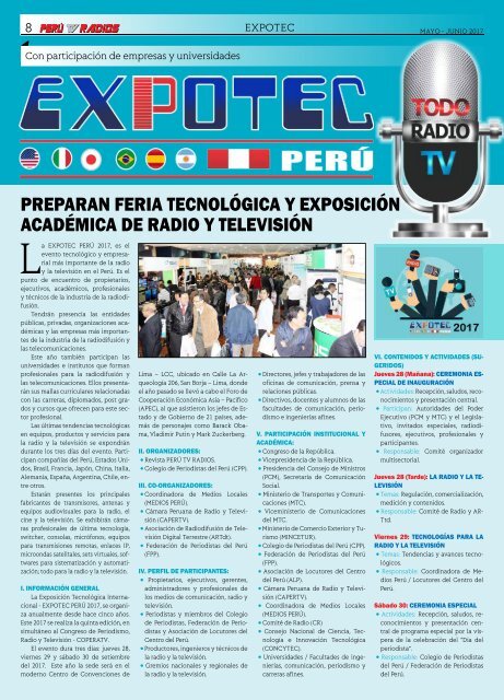 Revista PERU TV RADIOS Edicion MAY-JUN