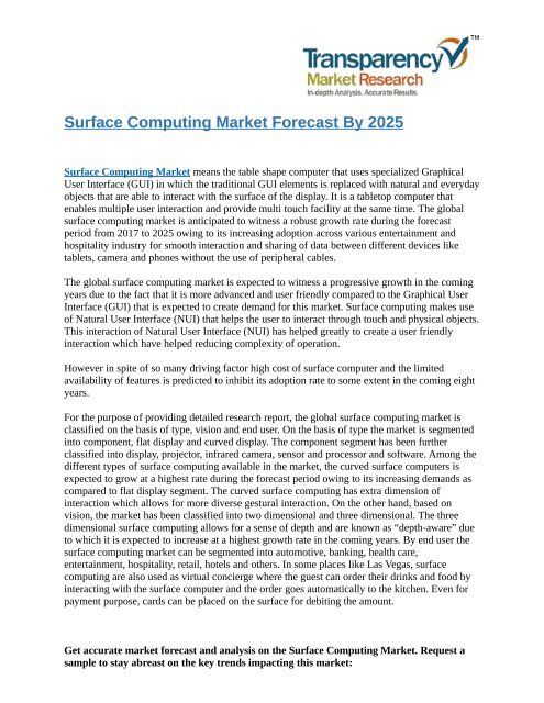 Surface Computing Market
