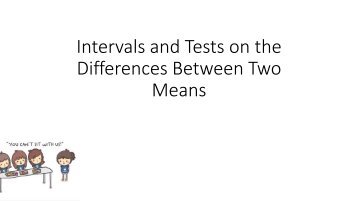 Math 11 SI Session: Intervals and Tests on the Difference between Two Means