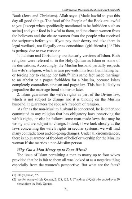 Controversial Questions about Islam