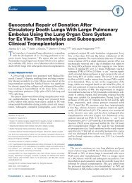Successful Repair of Donation After Circulatory Death Lungs With Large Pulmonary Embolus Using the Lung Organ Care System for Ex Vivo Thrombolysis and Subsequent Clinical Transplantation