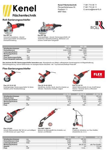 Prospekt Sanierungsschleifer 2018 - Kenel Flächentechnik