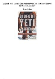 bigfoot yeti and the last neanderthal a geneticists search for modern apemen