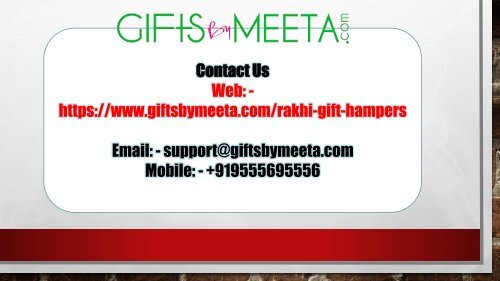  Buy online rakhi gift hampers from GiftsbyMeeta
