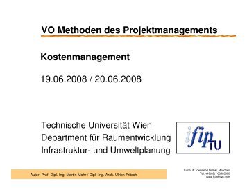 Kostenmanagement - IFIP - Technische Universität Wien
