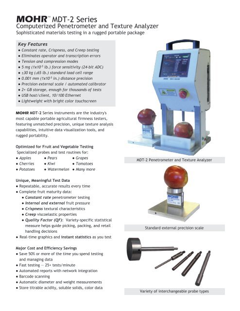 MOHR MDT‐2 Series - Mohr-engineering.com