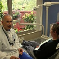 Dr. Tim Verharen with his patient at Current Dental