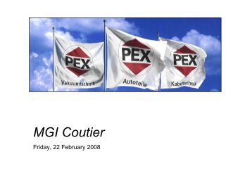 PEX Automotive Group Corporate Presentation 2008 - MGI Coutier