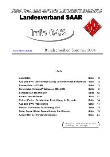 Rundschreiben Sommer 2004 - DSLV Deutscher ...