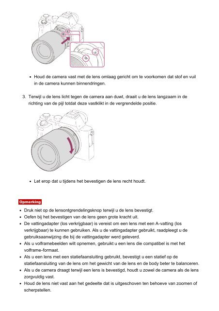 Sony ILCE-7SM2 - ILCE-7SM2 Manuel d'aide N&eacute;erlandais