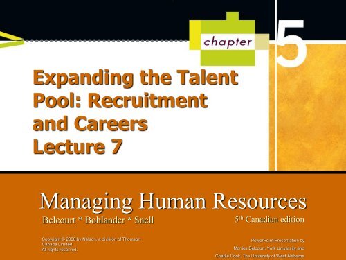 Chapter 5-Expanding the Talent Pool Recruitment and Careers lec7-1-1