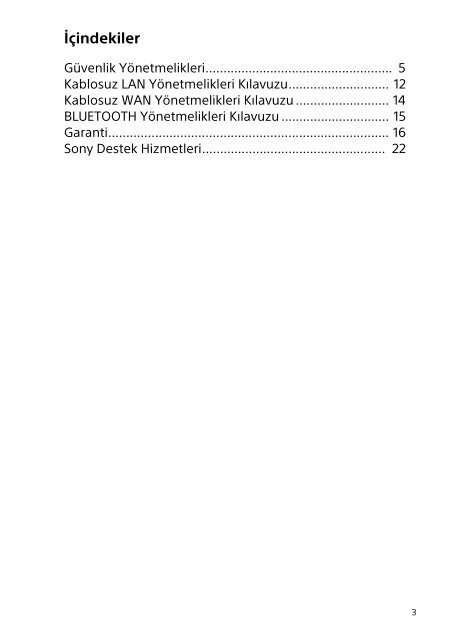 Sony SVE1513L1E - SVE1513L1E Documents de garantie Turc