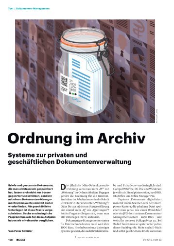 Ordnung im Archiv: Softwaretest