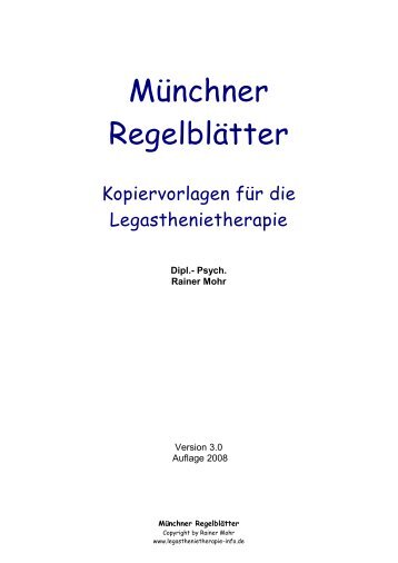 Münchner Regelblätter - Legasthenietherapie-Info