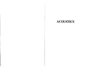 Acoustics (Leo L. Beranek)