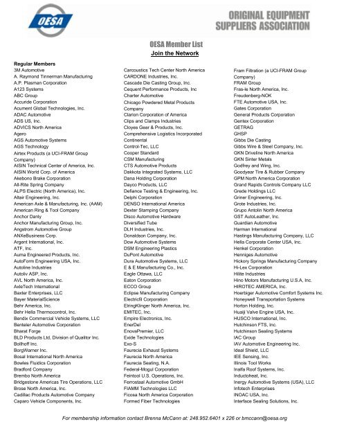Oesa Member List