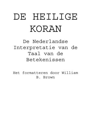 Dutch translation of the Quran