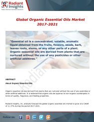 Global Organic Essential Oils Market Share, Size and Forecast Report 2017-2021