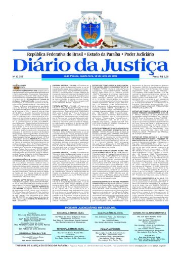 Diárias concedidas - Tribunal de Justiça da Paraíba