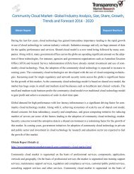 Community Cloud Market - Global Industry Analysis, Size, Share, Growth, Trends and Forecast 2014 - 2020
