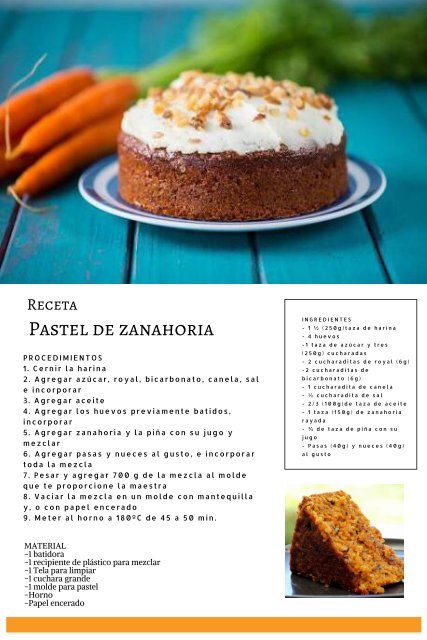 receta pastel de zanahoria