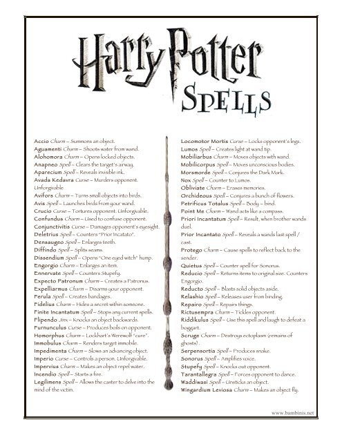 Verwonderlijk harry potter spells SX-36