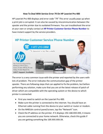 How To Deal With Service Error 79 On HP LaserJet Pro 400