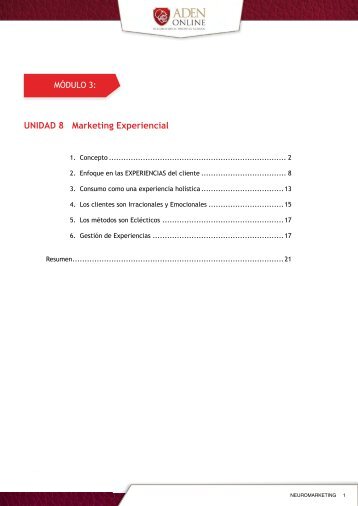 Lectura obligatoria 8 - Marketing Experiencial