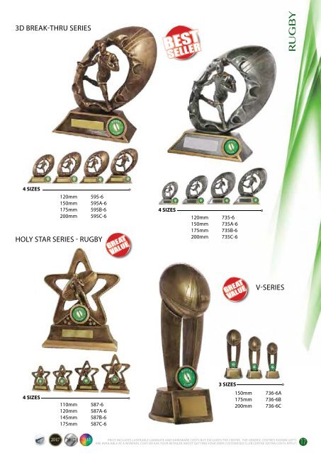 2017 Some Really Different Rugby Trophies