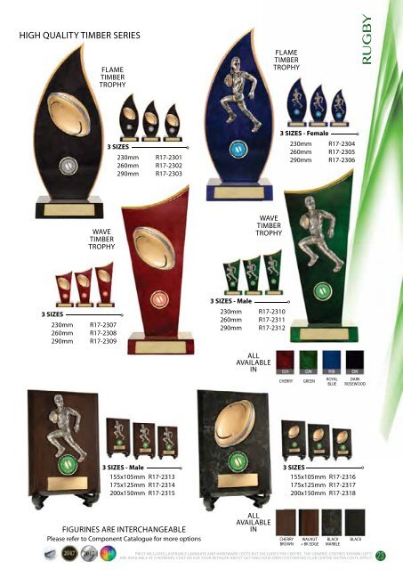 2017 Some Really Different Rugby Trophies