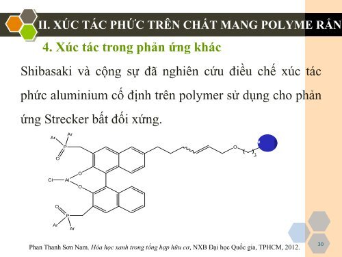 Báo cáo khoa học: Xúc tác xanh (green catalysts), xúc tác trong hóa học xanh (green chemistry), xúc tác trên chất mang polyme rắn, polyme hòa tan và chất mang silica