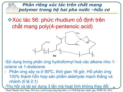 Báo cáo khoa học: Xúc tác xanh (green catalysts), xúc tác trong hóa học xanh (green chemistry), xúc tác trên chất mang polyme rắn, polyme hòa tan và chất mang silica