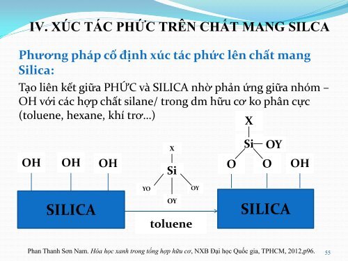 Báo cáo khoa học: Xúc tác xanh (green catalysts), xúc tác trong hóa học xanh (green chemistry), xúc tác trên chất mang polyme rắn, polyme hòa tan và chất mang silica