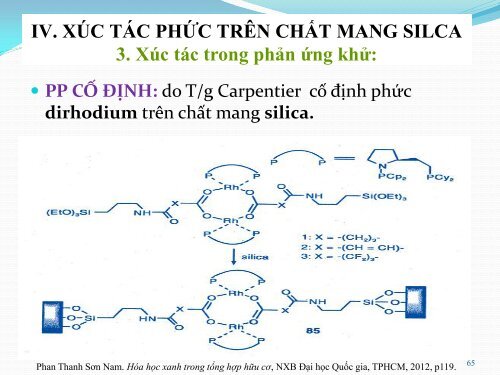 Báo cáo khoa học: Xúc tác xanh (green catalysts), xúc tác trong hóa học xanh (green chemistry), xúc tác trên chất mang polyme rắn, polyme hòa tan và chất mang silica