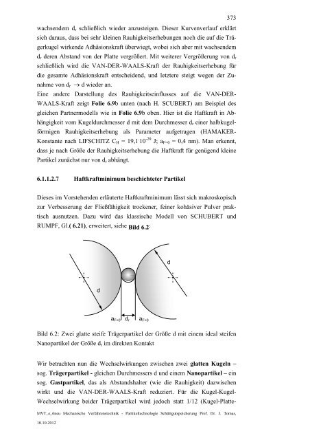 Pulverfließeigenschaften - Lehrstuhl Mechanische Verfahrenstechnik