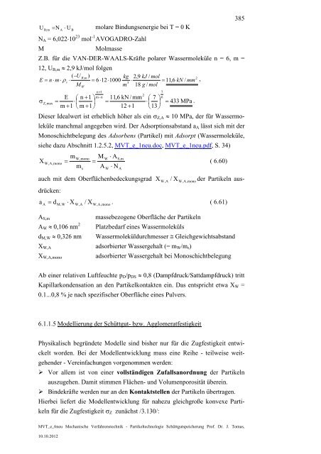 Pulverfließeigenschaften - Lehrstuhl Mechanische Verfahrenstechnik