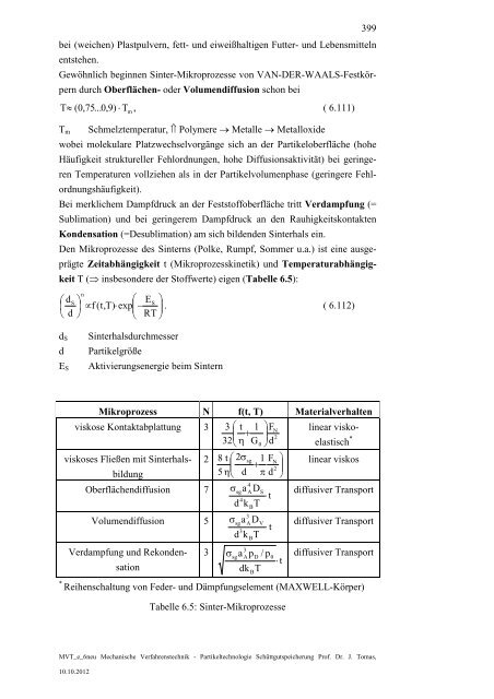 Pulverfließeigenschaften - Lehrstuhl Mechanische Verfahrenstechnik