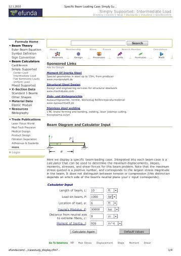 Simply Supported: Intermediate Load - Gradbenik