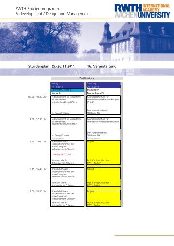 Stundenplan 2. Semester 2011 - RWTH Aachen University